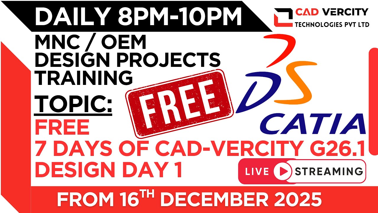 FREE 7 DAYS OF CAD-VERCITY Design Day 1 CATIA CAD-VERCITY #catia #ugnx