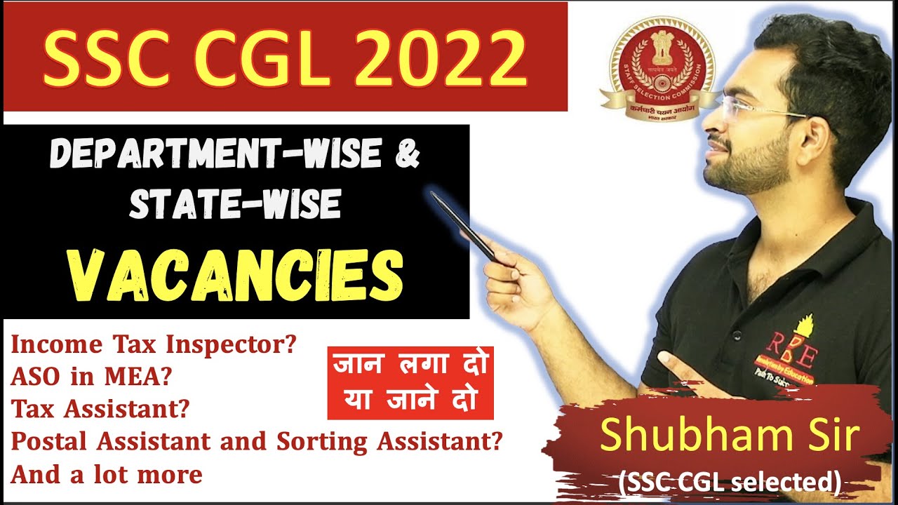 SSC CGL 2022 State-wise and Department-wise Vacancies