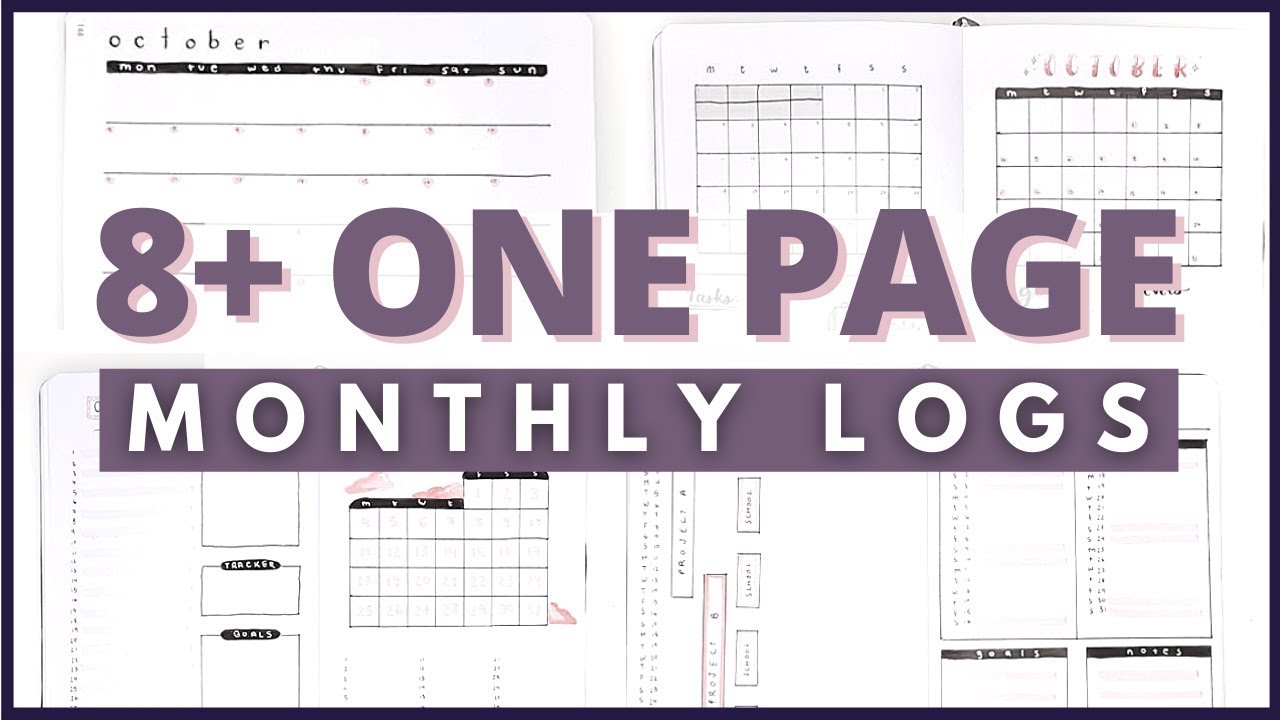 8+ типов ежемесячных журналов на одной странице | Идеи для Bullet Journal *ПРОСТЫЕ*