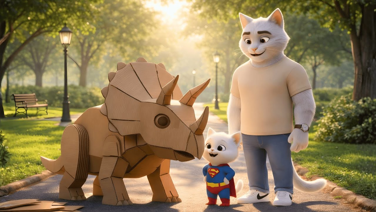 The Kitten’s Cardboard Dinosaur Was Destroyed – What Happens Next Is Amazing | AI Cat Story