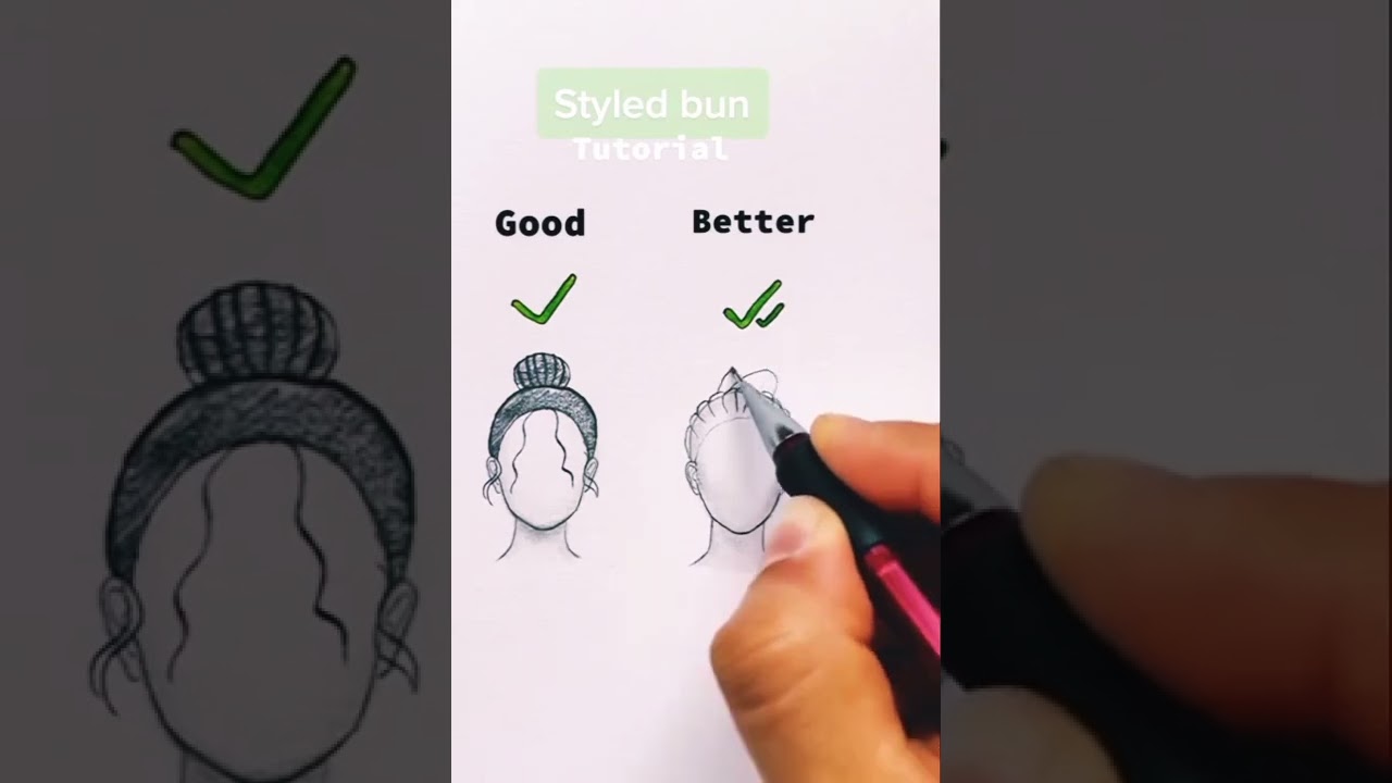 #bun#tutorial #hair #drawing #pencildrawing#youtubeshorts#pencil drawing#art#shorts#trending#artwork
