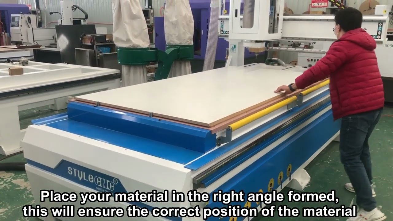 Position cylinder of CNC router with automatic tool changer