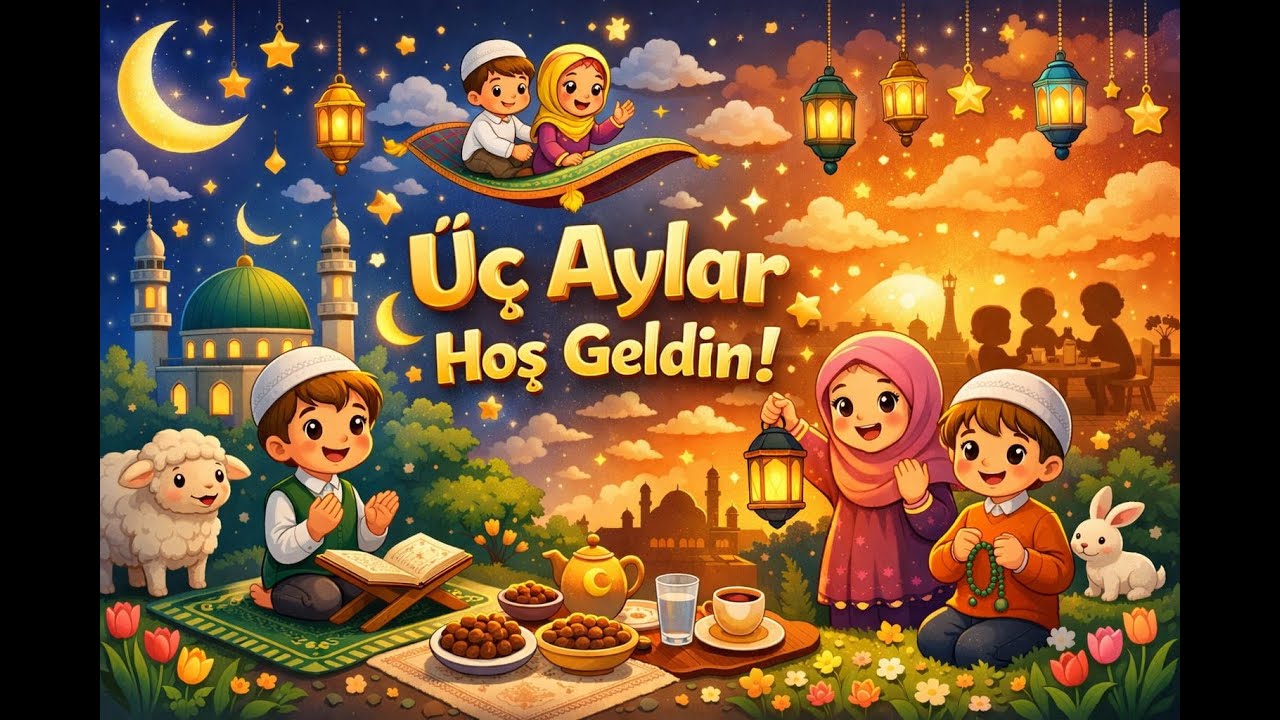 Hoş Geldin Recep, Şaban, Ramazan! 🌙 3 Aylar Şarkısı (Çizgi Film Animasyonlu) 🎶✨