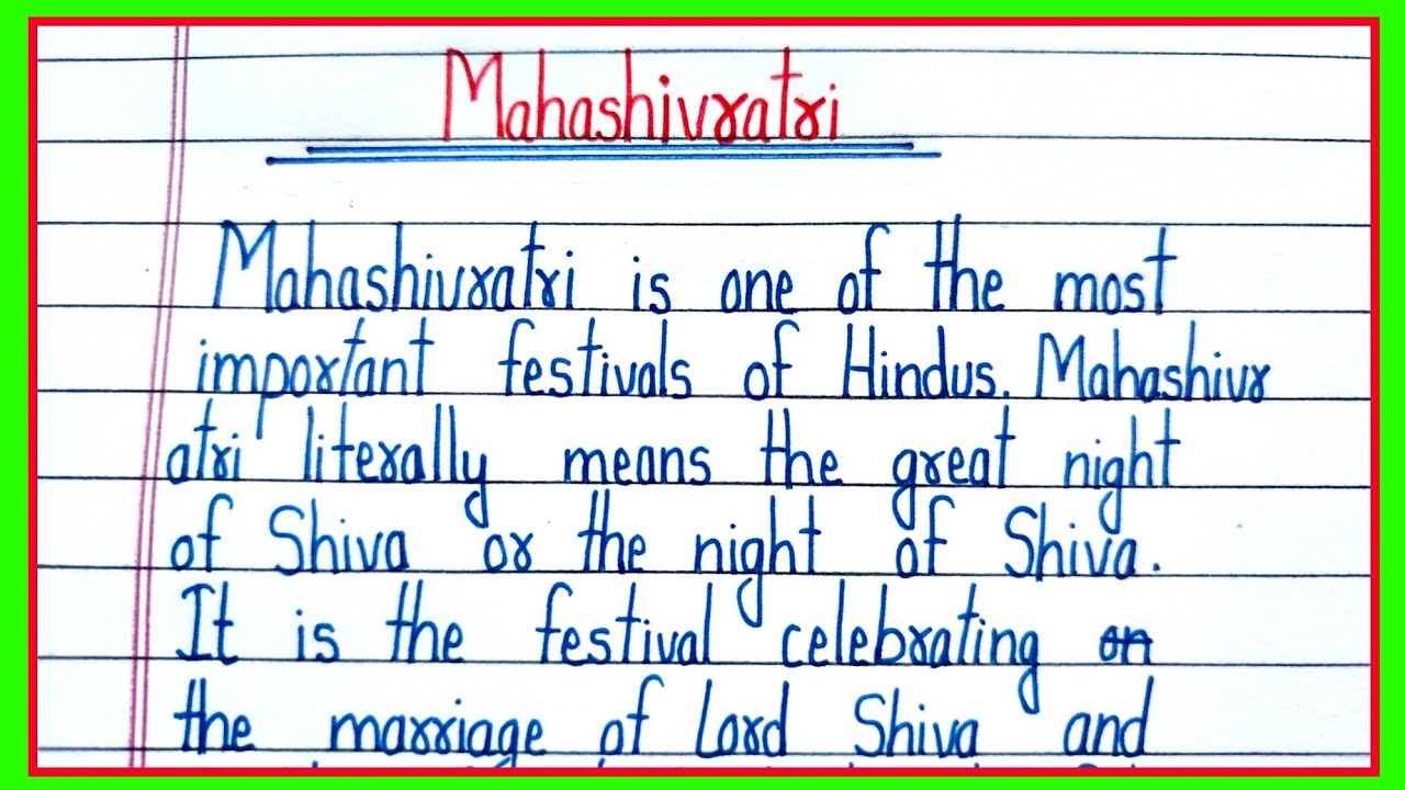 Essay on mahashivratri in english/paragraph on mahashivratri in english/mahashivratri par nibandh 
