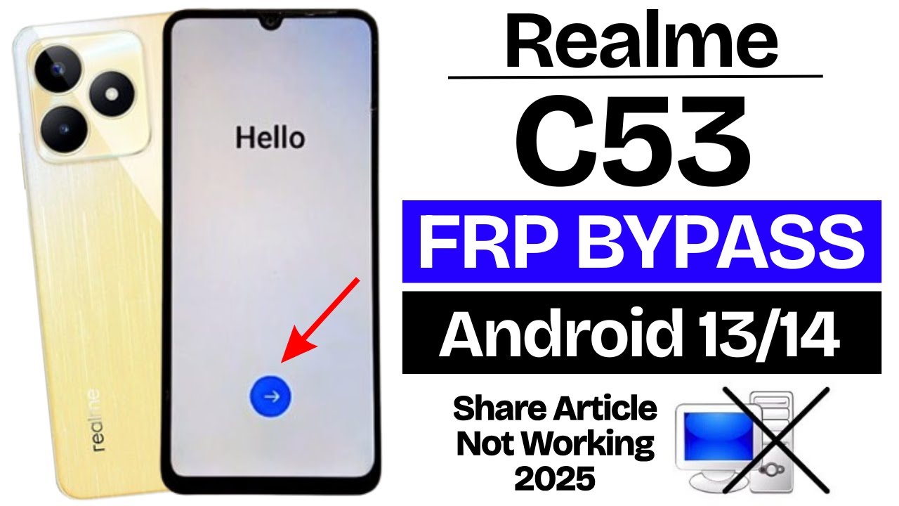 Realme C53 FRP Bypass Android 13/14 Without Pc | Realme (RMX3760) Google Account Bypass