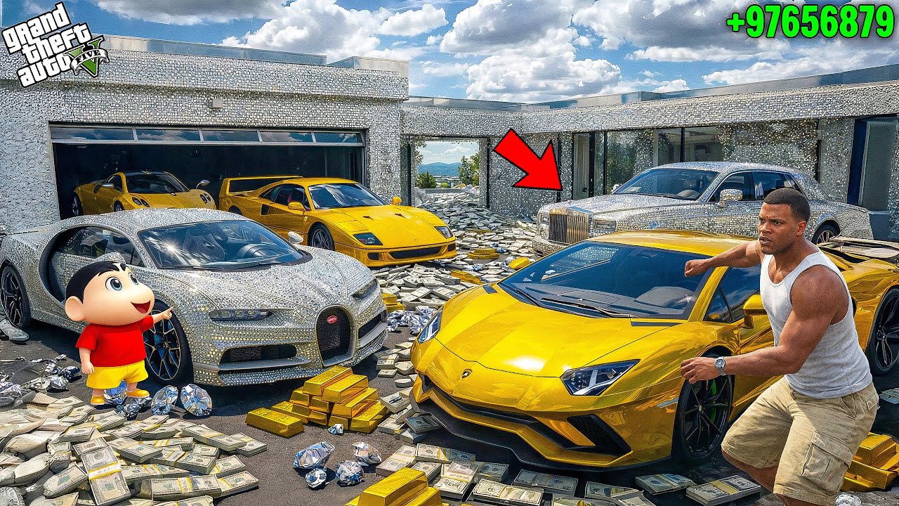 GTA V: Franklin And Shinchan Tuch Anything Become Gold And Diamonsds In GTA 5 Telugu | #gta5