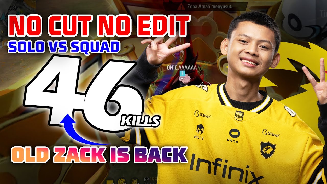 46 KILL OLD ZACK IS BACK BROO!!! NO CUT NO EDIT SOLO VS SQUAD