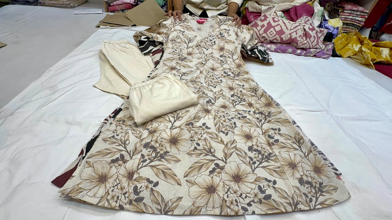 Chickpet Wholesale Latest & Beautiful Pure Jaipur Cotton Kurti sets. Single piece courier avail.