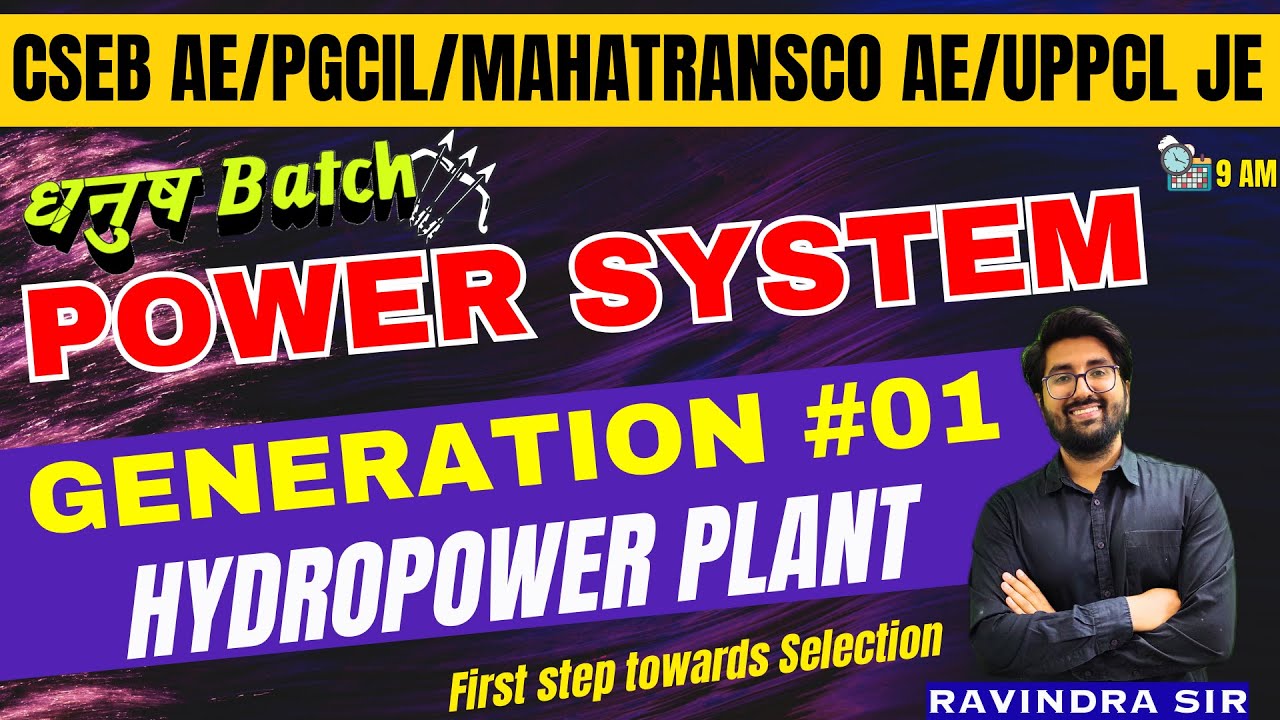#rrbje2024 Power System - Hydropower plant | CSEB /PGCIL/MAHATRANSCO/UPPCL JE | By Ravindra sir
