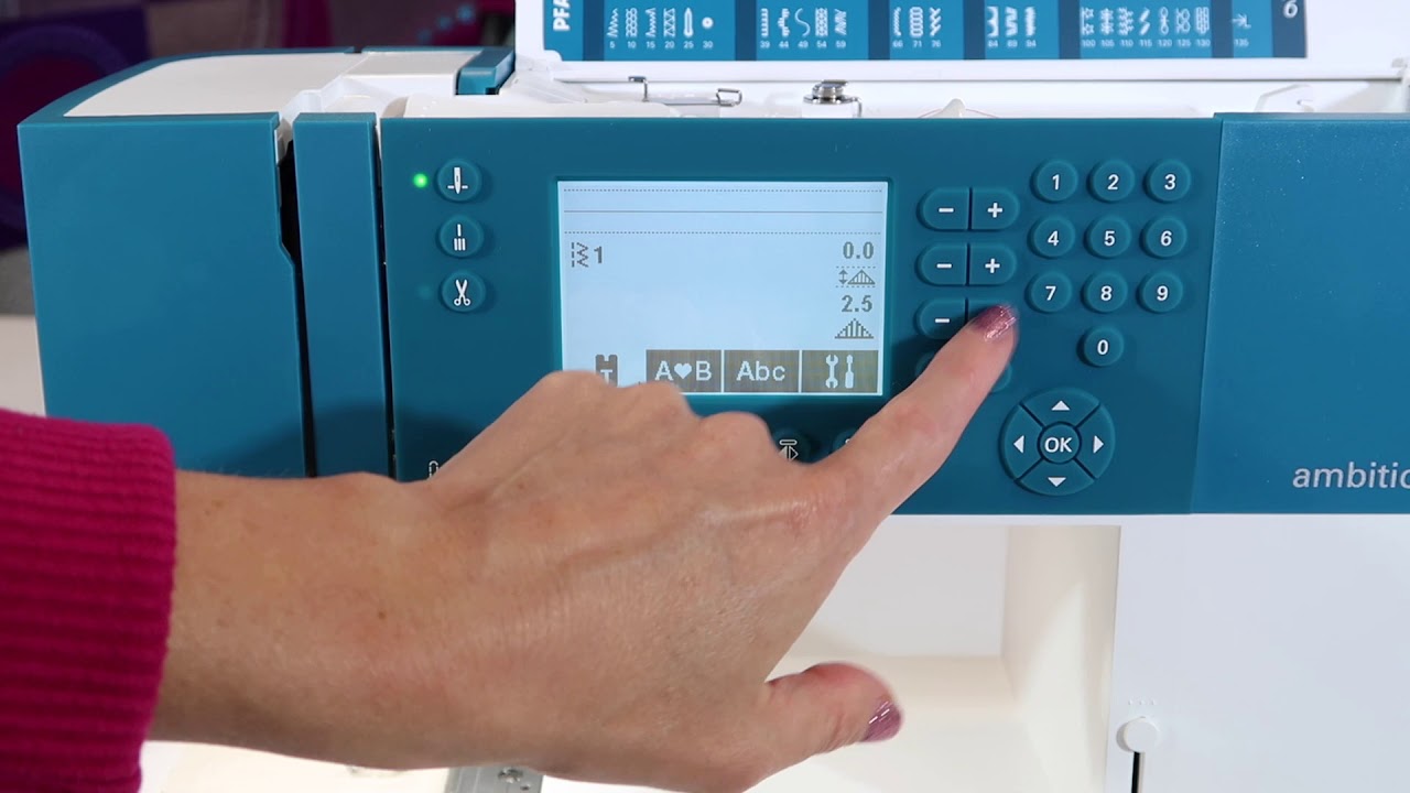 Pfaff ambition 620 10 Selecting Stitches, Stitch Length, Width & Needle Positons