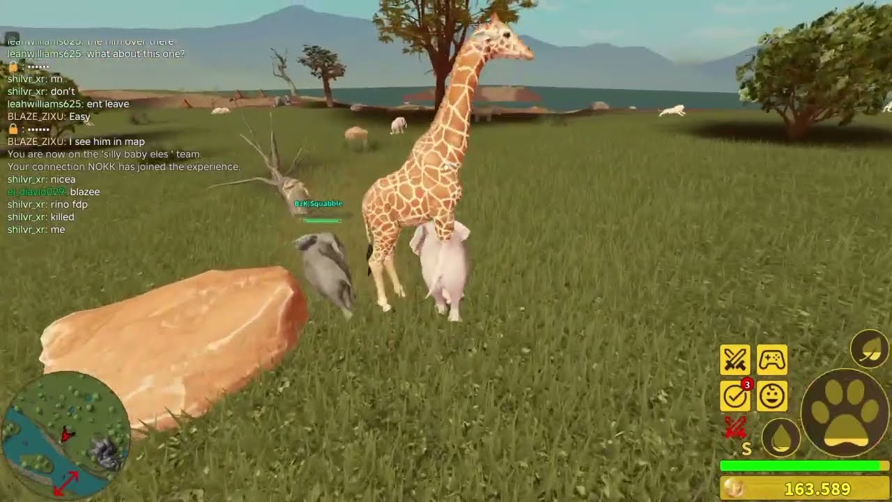 KOSING PLAYERS as a BABY ELEPHANT in savannah life roblox