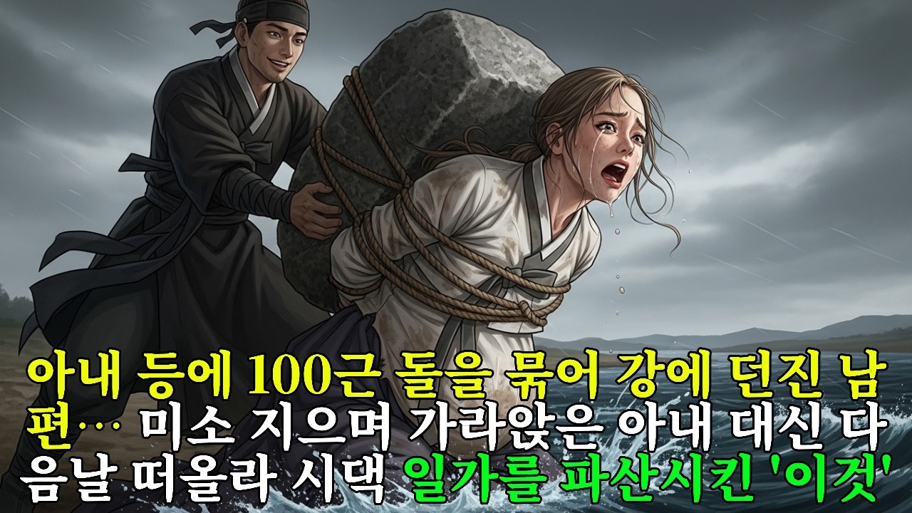 아내 등에 100근 돌을 묶어 강에 던진 남편… 미소 지으며 가라앉은 아내 대신 다음날 떠올라 시댁 일가를 파산시킨 '이것' | 조선야담 | 오디오북