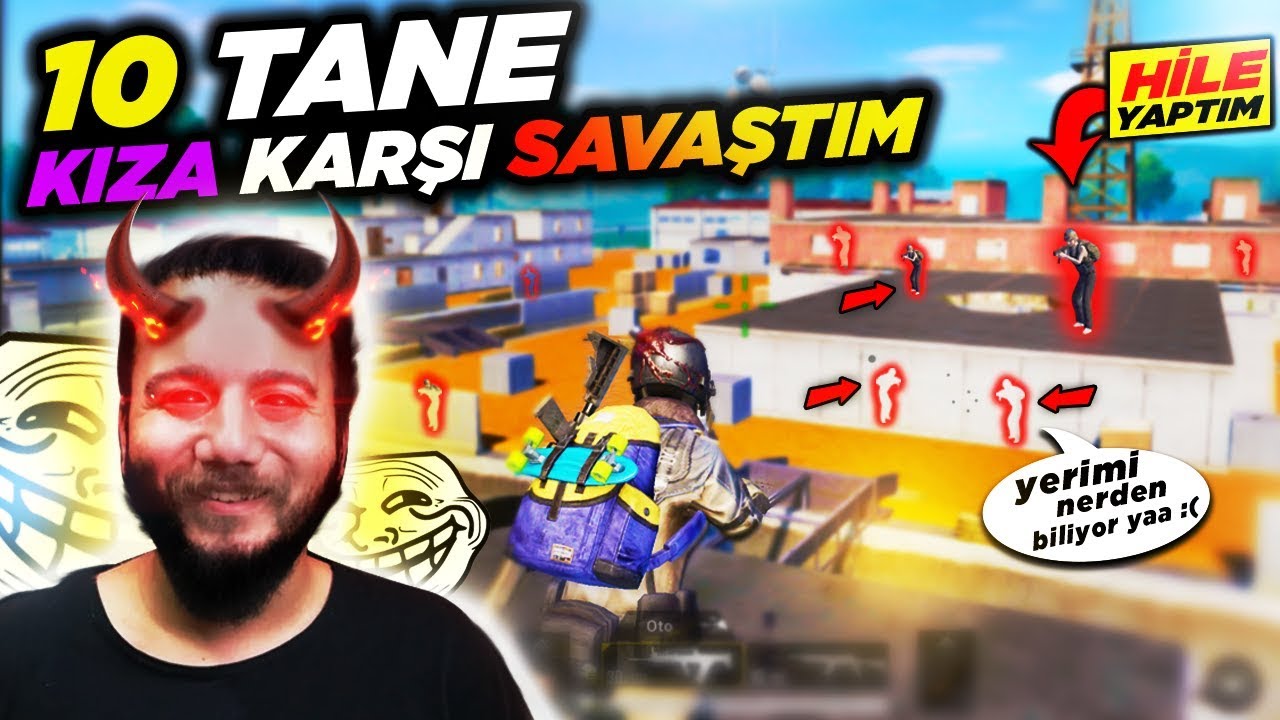 10 KIZLA vs ATTIM! HİLE YAPTIM ÇILDIRDILAR!! PUBG Mobile Komik Anlar ( Troll )