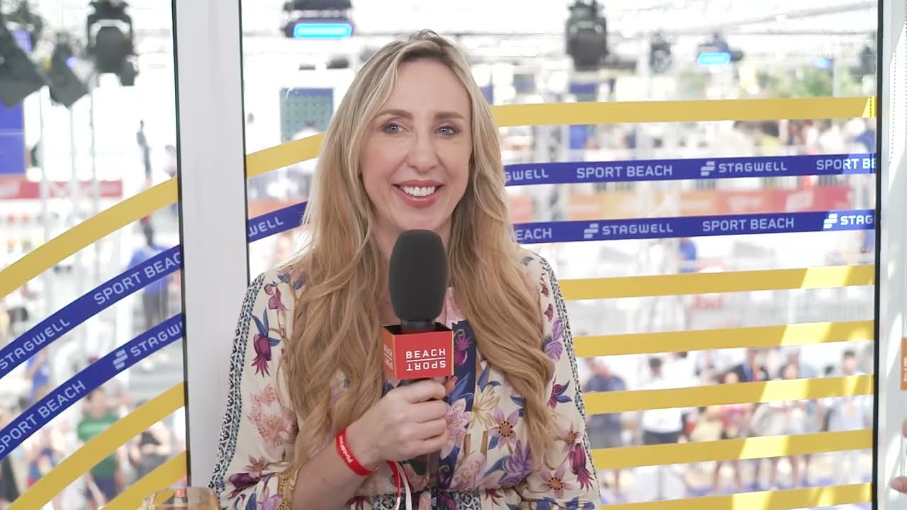 Pinterest VP of Global Creative, Xanthe Wells in the SPORT BEACH Content Studio