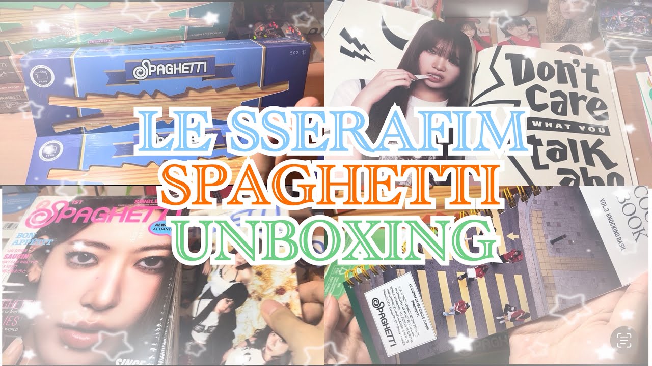 LE SSERAFIM「SPAGHETTI」Unboxing/ ルセラ開封動画/作業動画/weverse, ユニバ,タワレコ,HMV特典紹介/ 中毒性半端ない！チェウォンきて~🐯