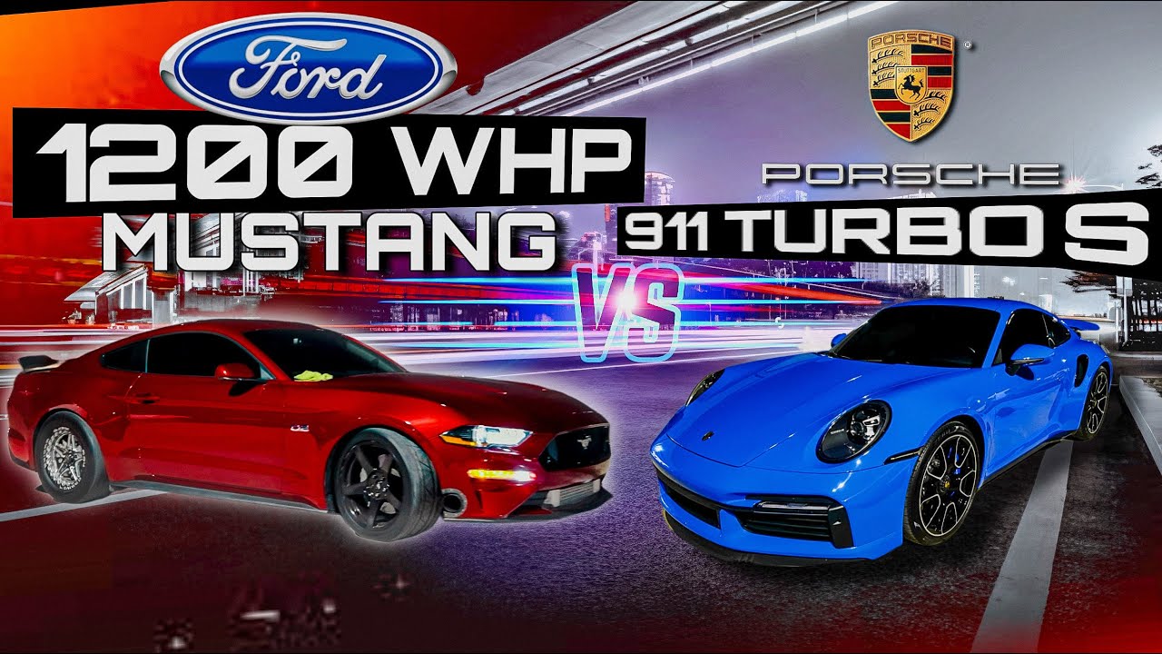 1200HP Big Turbo Mustang Calls Out 800HP 992 Turbo S!