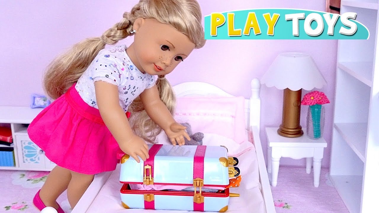 Baby Doll Packing Dresses in Travel Suitcase for Trip! Play Toys