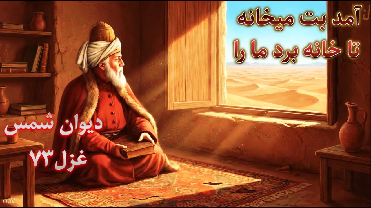 Divan-i Shams - 73 - AI- Rumi -  مولانا » دیوان شمس ,آمد بت میخانه تا خانه برد ما را - غزل  ۷۳