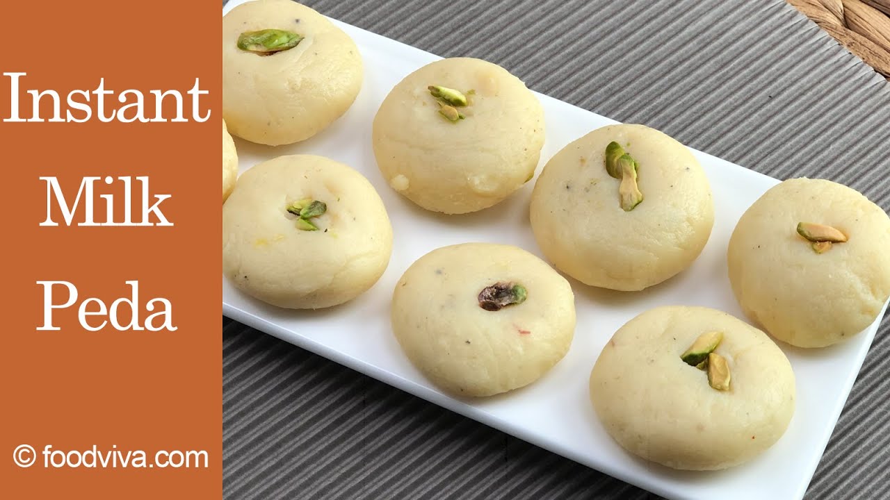 Milk Peda Recipe (Instant Peda without Condensed Milk) - using Milk Powder, Milk, Sugar