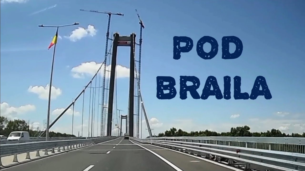 POD 🔴 BRĂILA 🔵 Dunăre 🌉 Traseu din satelit dinspre Tulcea 🇷🇴 România 2023
