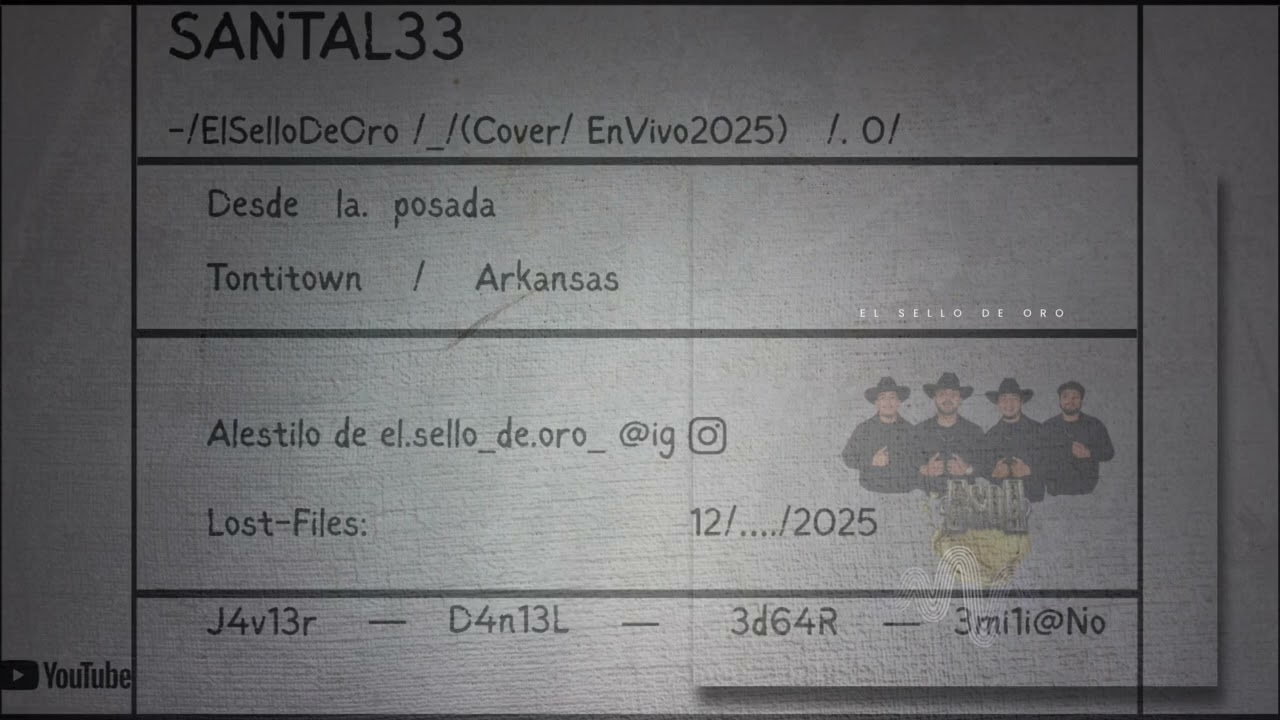 El Sello De Oro- Santal 33(Cover EnVivo 2025) 
