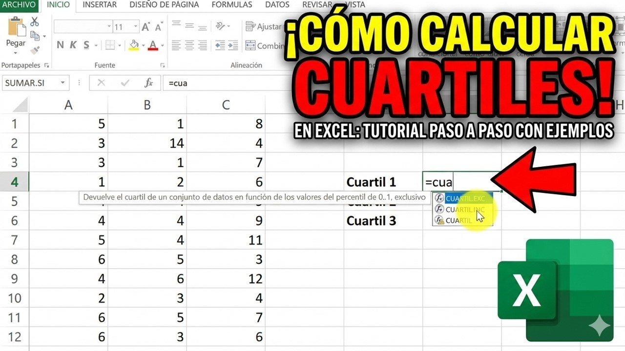 Como CALCULAR CUARTILES en Excel 💻😮 Tutorial con ejemplos