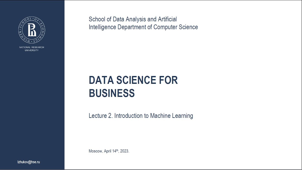 Lecture 2.  Introduction to Machine Learning