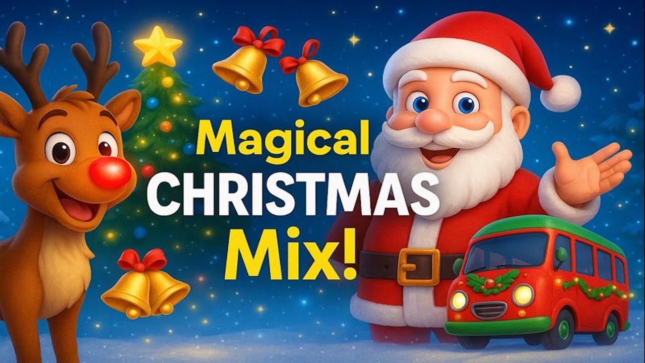 Christmas Songs for Kids – Santa, Rudolph & wheels on the bus | 20-Minute Holiday Mega Mix
