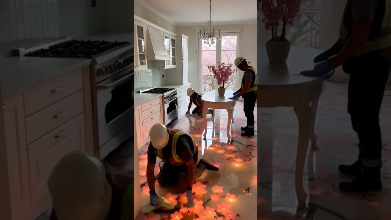 Luxury Kitchen Transformation | Cherry Blossom Epoxy Floor 😍 