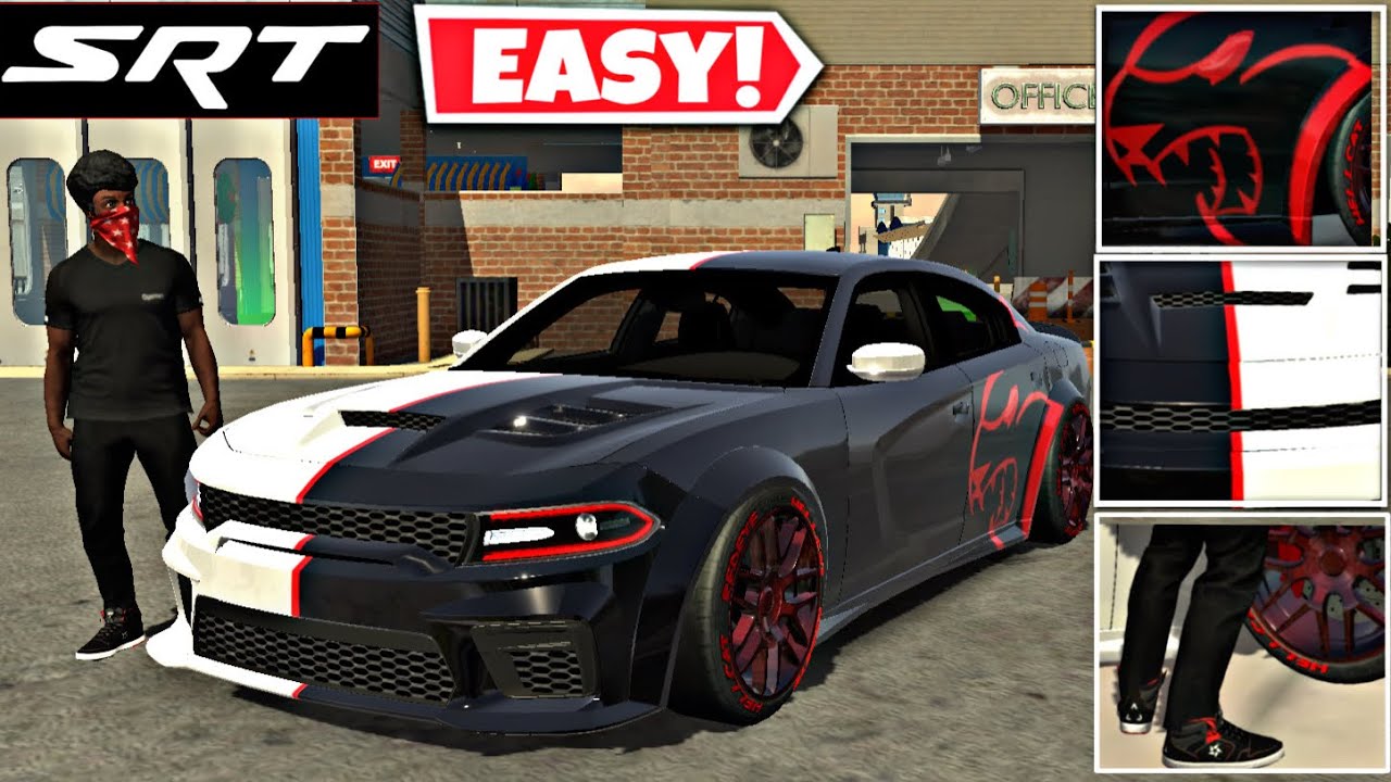 DODGE CHARGER HELLCAT EASY DESIGN in car parking multiplayer🔥