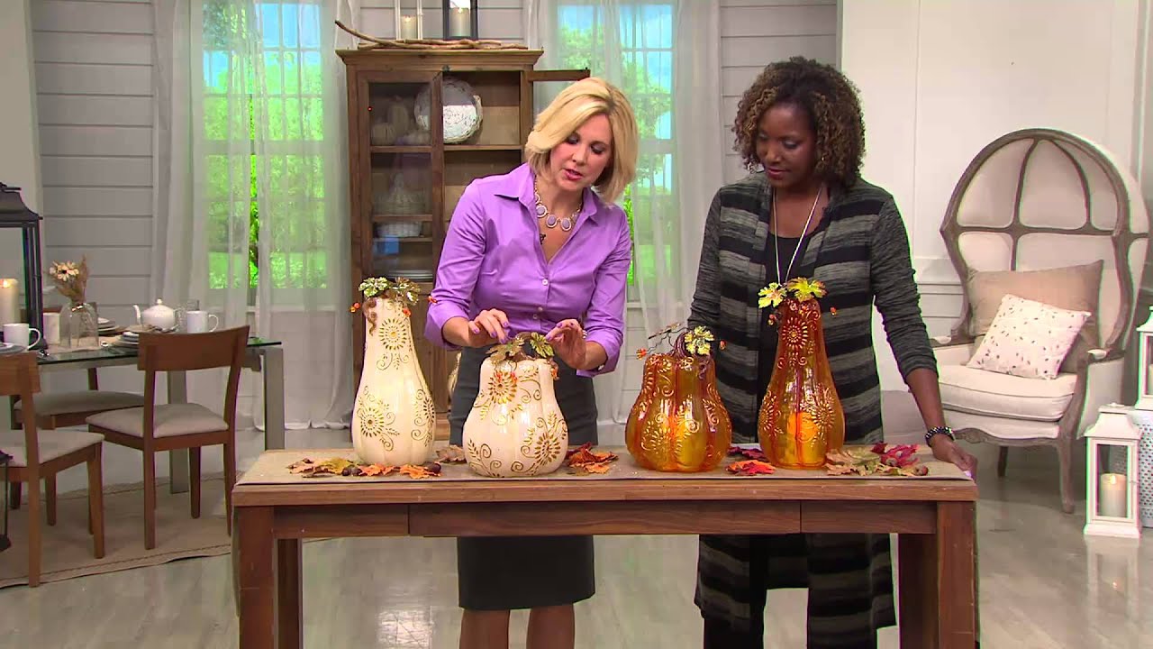 Indoor Outdoor Glazed Resin Harvest Luminary by HomeReflections with Jayne Brown