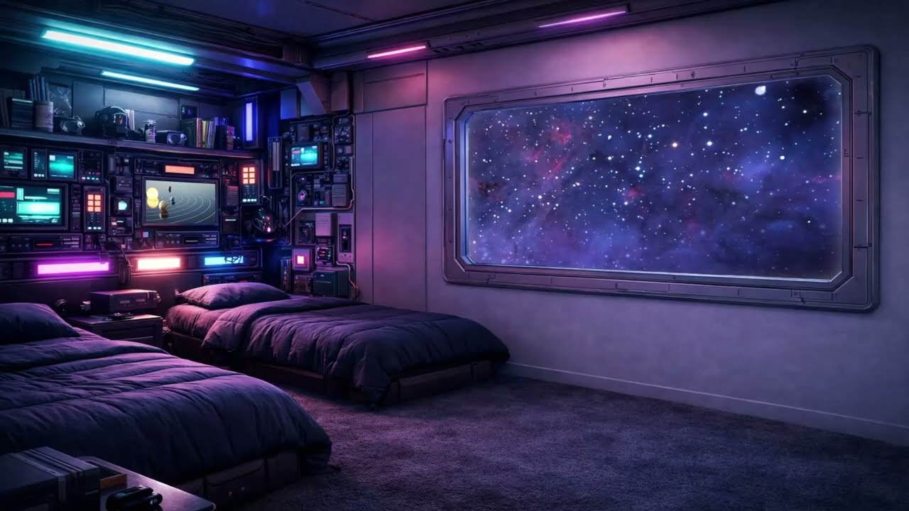 Explore the Galaxy | Private Suite on a Space Ship | Relaxing Space Synth Sounds | 10 hours