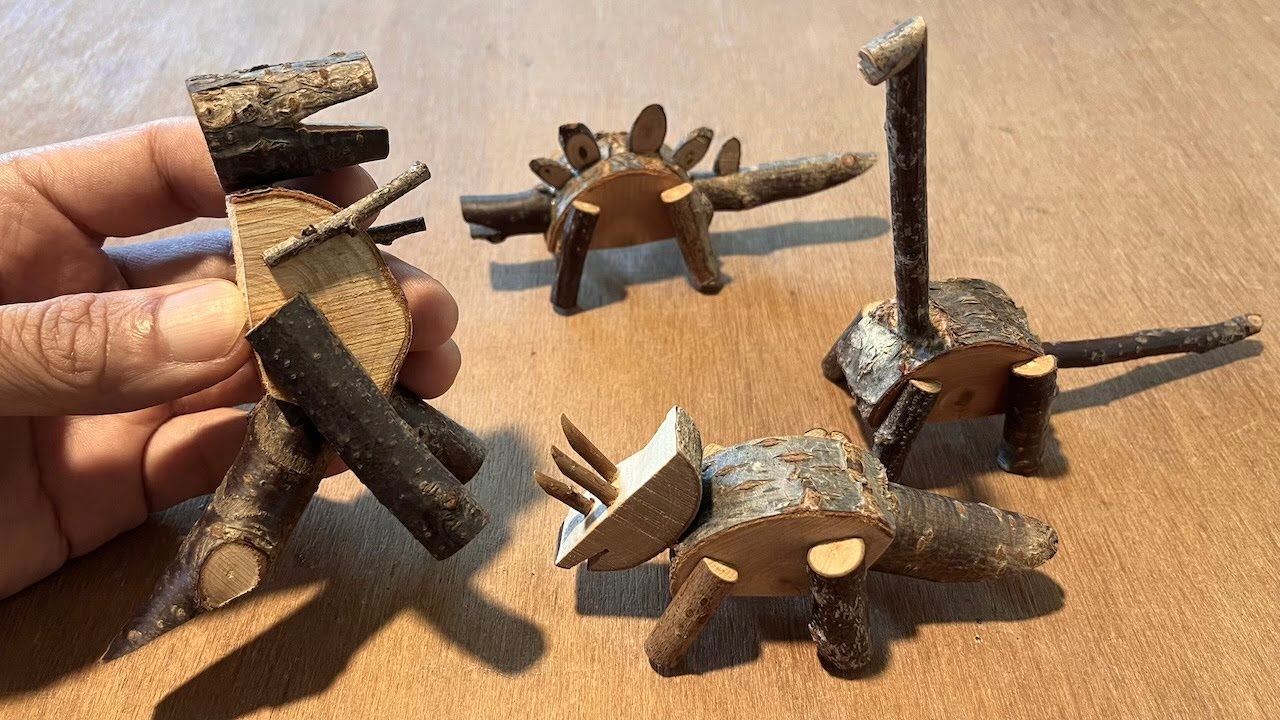 木の枝でつくる恐竜工作。ティラノサウルス、ステゴサウルス、ブラキオサウルス、トリケラトプスの作り方動画全公開！夏休み自由研究にどうぞ。