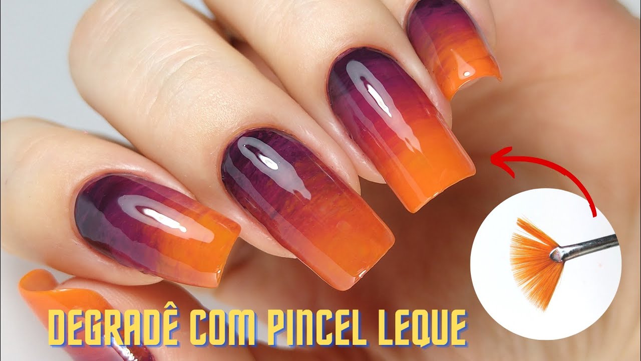 DEGRADÊ USANDO PINCEL LEQUE - Muito Fácil | Decoração de Unhas