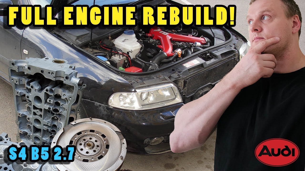 AUDI S4 B5 2.7 V6 BiTurbo FULL ENGINE REBUILD - LONG VIDEO - ALL PARTS COMBINED