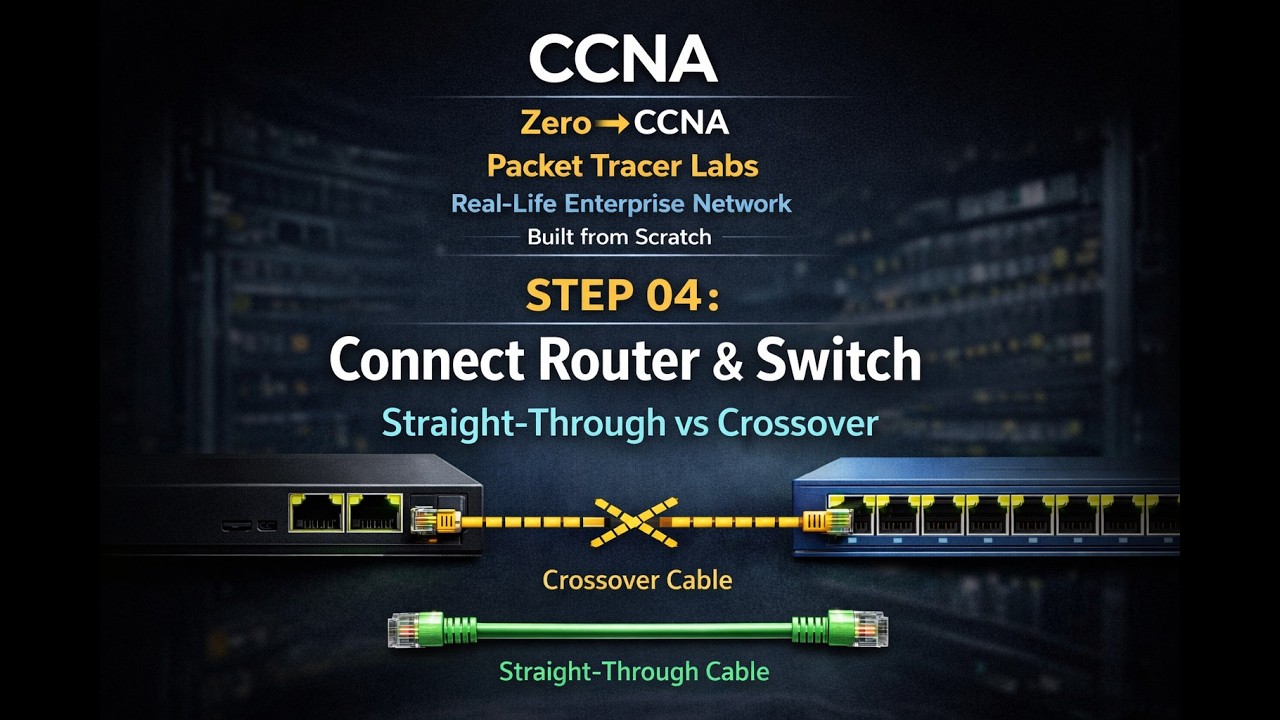 Zero to CCNA, Packet Tracer Lab. Step 4: Connecting Router to a Switch