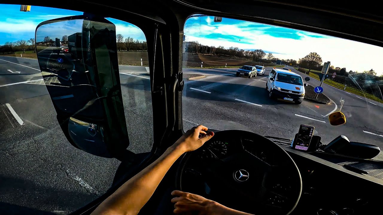 POV Truck Driving MERCEDES ACTROS in GERMANY 