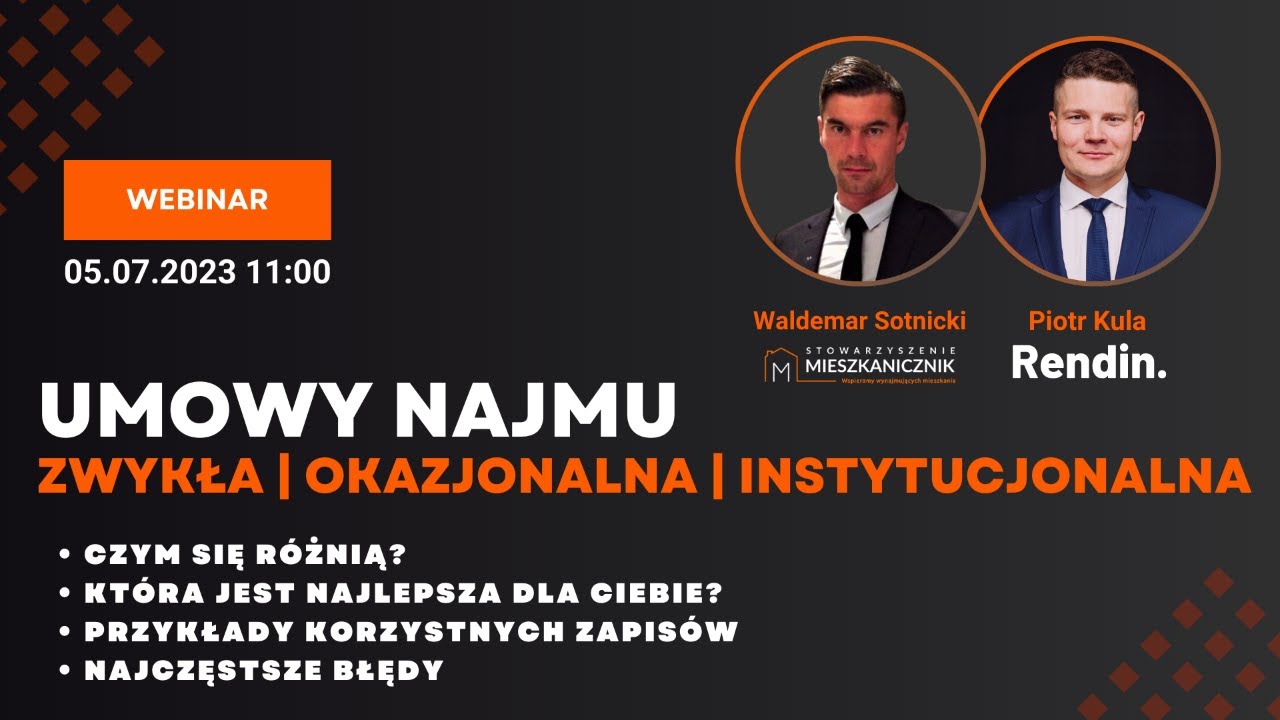 Kt&oacute;rą UMOWĘ NAJMU wybrać? 🤔 ZWYKŁĄ | OKAZJONALNĄ | INSTYTUCJONALNĄ