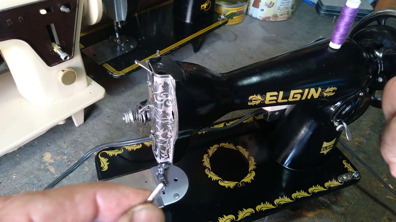 Aula de manuseio máquina de costura Elgin