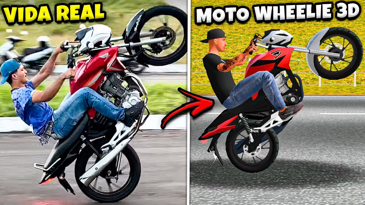 RECRIEI VIDEOS DE GRAU DE MOTO DA VIDA REAL!! MOTO WHEELIE 3D