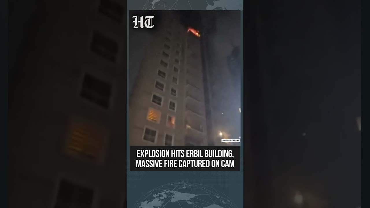 Erbil Attack Sparks Massive Blaze On Building, Eyewitness Footage Emerges | #shorts