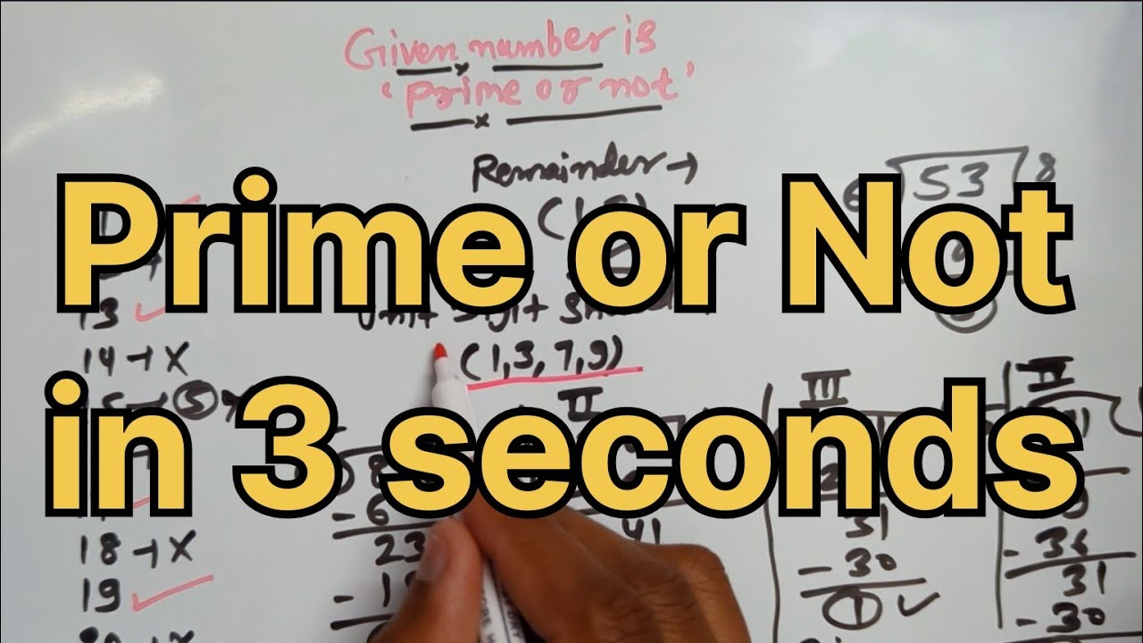 Know Given Number is Prime or Not in 5 Seconds #primenumber #mathstrick #primenumbers