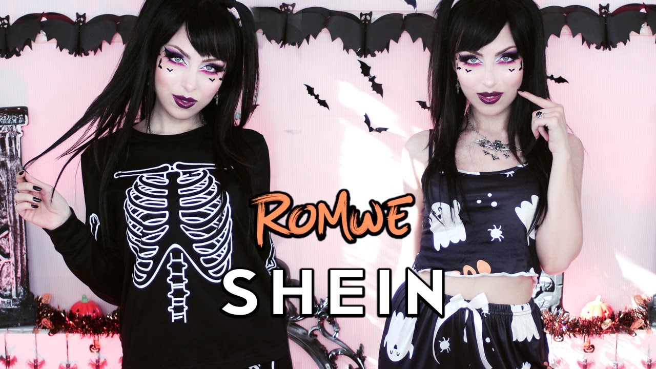 🦇 HALLOWEEN TRY ON HAUL 🦇 Goth Outfits + Costumes from Shein and Romwe | Vesmedinia