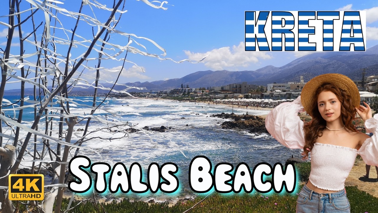 🌴Stalis Beach ☀️ 🇬🇷 Kreta #greece #stalidabeach  #crete  #4k #walkingtour