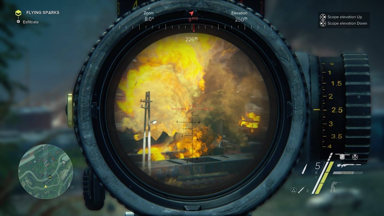 Sniper Ghost Warrior 3 - Flying Sparks [Challenge Mode] 4K  Longest Shot 545m
