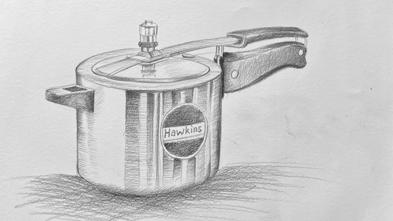 How to draw a pressure cooker