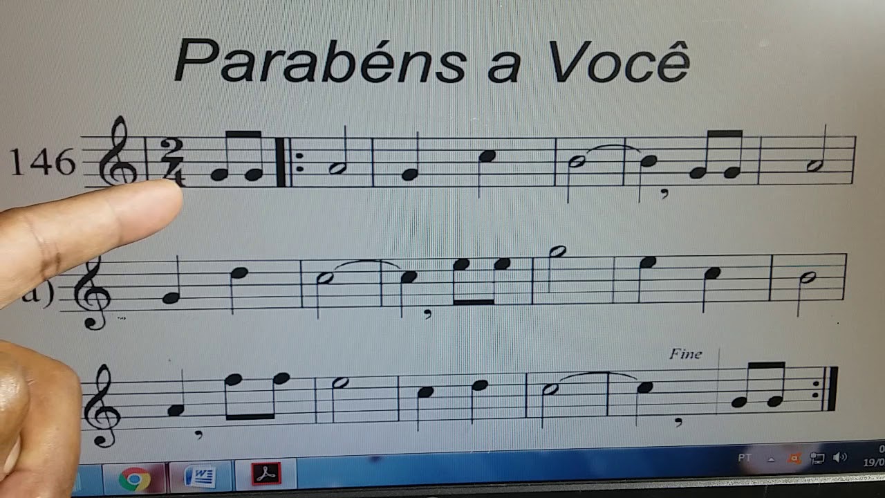 PARABÉNS A VOCÊ (Lição 146 - Estudando a Partitura Zebedeu).