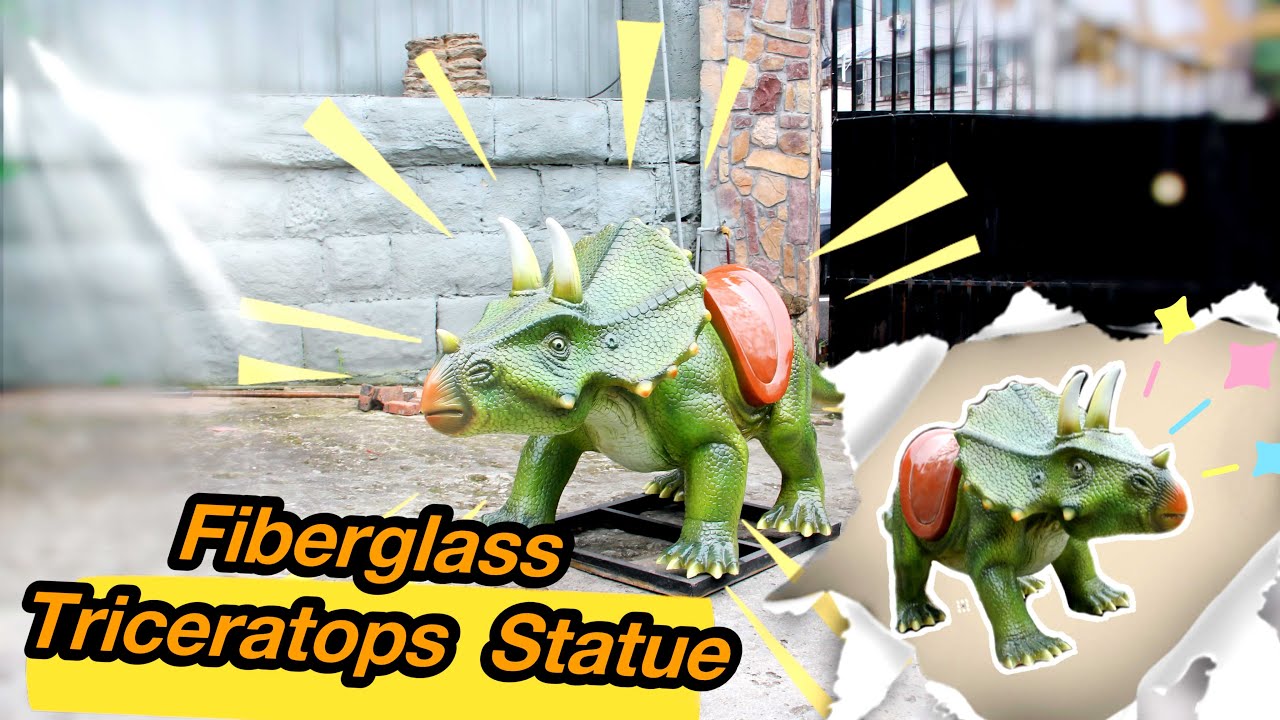 Fiberglass Baby Triceratops Statue for Kids