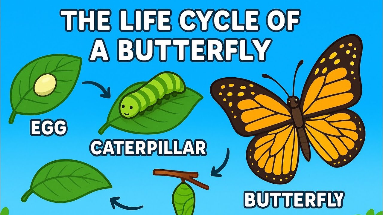 The Life Cycle of a Butterfly 🦋 | From Caterpillar to Beautiful Wings