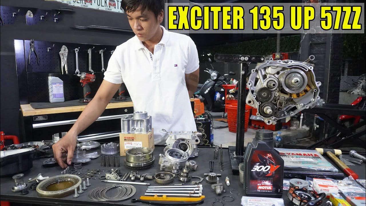 Ráp máy EXCITER 135 lên lòng trái V-IXION 57mm
